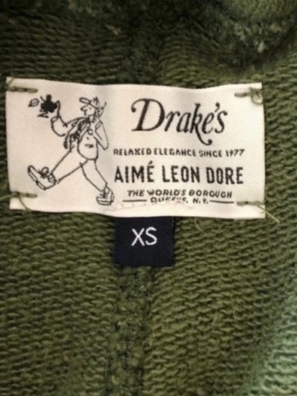 Aime Leon Dore Drakes Green Terry Cotton Sweatpants - Picture 6 of 7